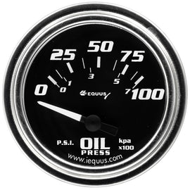 EQUUS E7264 2.0 Dia Oil Pressure Gauge Chrome  0-100psi