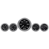 EQUUS E7500 5-Piece Gauge Set Black Face/Chrome Bezel