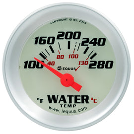 EQUUS E8162 1-1/2 Dia Water Temp Gauge Silver  100-280
