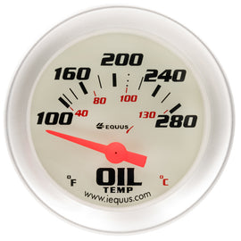 EQUUS E8243 2.0 Dia Oil Temp Gauge Silver  100-280