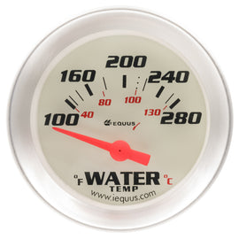 EQUUS E8262 2.0 Dia Water Temp Gauge Silver  100-280