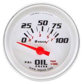 EQUUS E8264 2.0 Dia Oil Pressure Gauge Silver  0-100psi