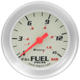 EQUUS E8434 2-5/8 Dia Fuel Pressure Gauge 0-15 Psi