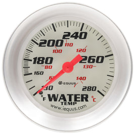 EQUUS E8442 2-5/8 Dia Water Temp Gauge Silver  130-280