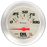 EQUUS E8464 2-5/8 Dia Oil Pressure Gauge Silver  0-100psi
