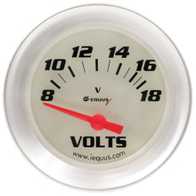Load image into Gallery viewer, EQUUS E8468 2-5/8 Dia Voltmeter Gauge Silver 8-18 Volts