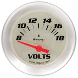 EQUUS E8468 2-5/8 Dia Voltmeter Gauge Silver 8-18 Volts