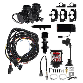 FiTECH FUEL INJECTION 34102 FiTECH Fuel Injection Vintage 97 EFI 2x2BBL 3-Bolt Throttle Body, Black - Part 34102