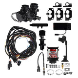 FiTECH FUEL INJECTION 34102 FiTECH Fuel Injection Vintage 97 EFI 2x2BBL 3-Bolt Throttle Body, Black - Part 34102
