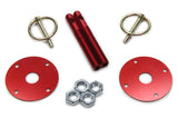 FIVESTAR 10001-34033-R Hood Pin Kit  3/8in Alum Red 2-pack