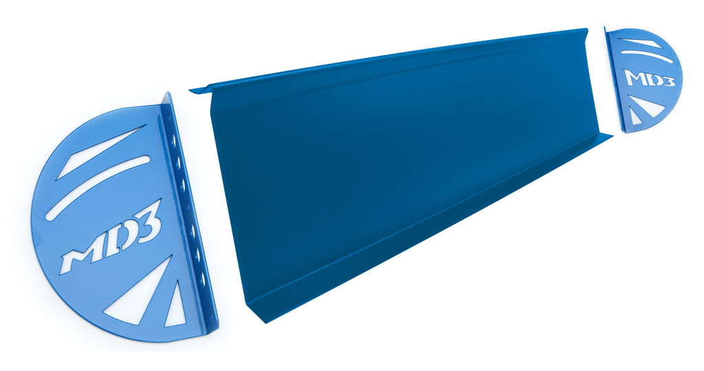 FIVESTAR 32000-72820-CB FIVESTAR MD3 Passenger Side Spoiler Kit with Blue End Plates - Plastic, Late Model