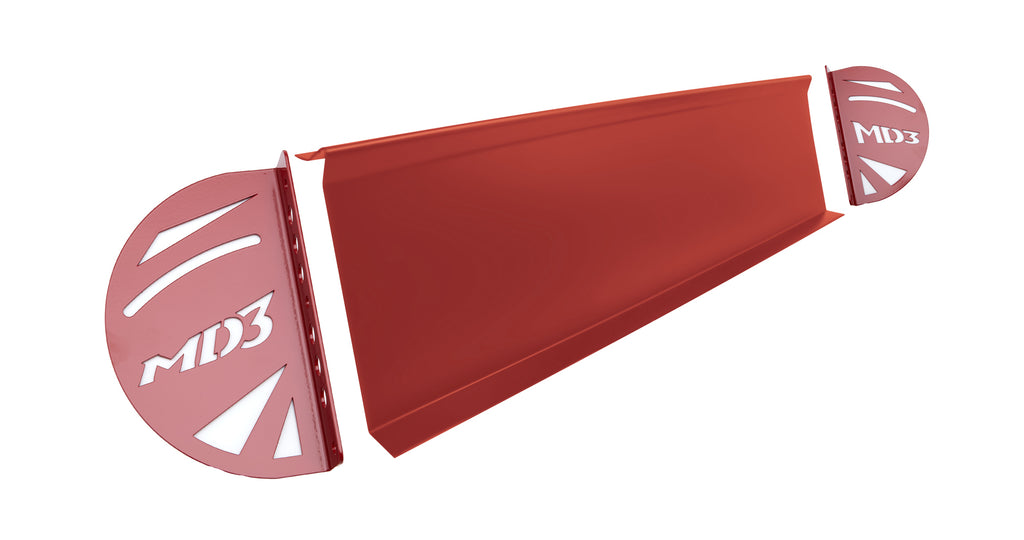 FIVESTAR 32000-72820-R FIVESTAR MD3 Passenger Side Spoiler Kit with End Plates - Red Plastic for Late Model Vehicles