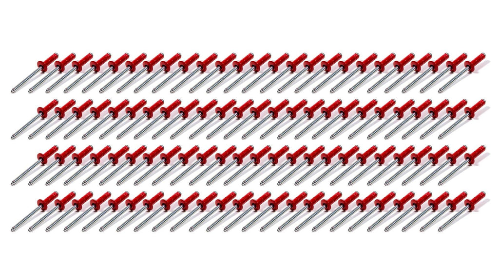 FIVESTAR 814R-100S Sml Hd Rivet Red Multi-Grip 100pk