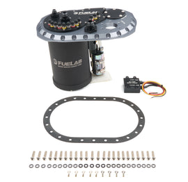 FUELAB FUEL SYSTEMS 62813-1 Fuelab FUEL SYSTEMS QSST Titanium Dual 340 Fuel Surge Tank, 2.0-2.1 L Capacity with 10 AN, 8 AN, and 12 AN O-Ring Fittings