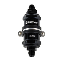 Load image into Gallery viewer, FUELAB FUEL SYSTEMS 84801-1 Fuel Filter In-Line 3in 10 Micron 6AN Chk Valve