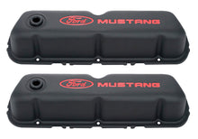 Load image into Gallery viewer, FORD 302-101 Black Steel Valve Cover Set w/Mustang Logo