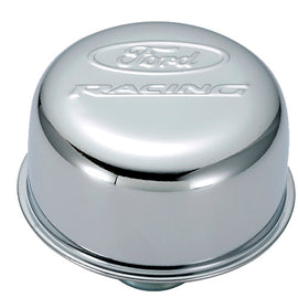 FORD 302-215 Chrome Steel Breather W/Ford Racing Logo