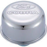 FORD 302-225 Chrome Steel Breather W/Ford Cobra Logo