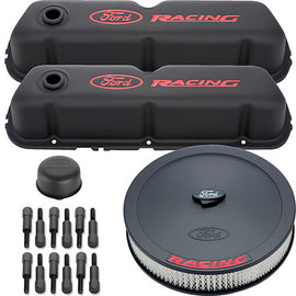 FORD 302-500 Engine Dress up Kit Black w/Ford Racing Logo