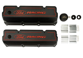FORD M6582-Z351B 351C Aluminum Valve Cover Set - Black Finish