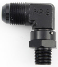 FRAGOLA 499107-BL #8 x 1/4 MPT 90 Deg Swivel Adapter Black