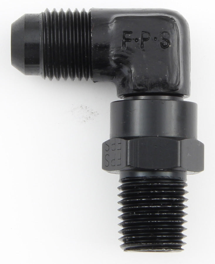 FRAGOLA 499110-BL #10 x 1/2 MPT 90 Deg Swivel Adapter Black