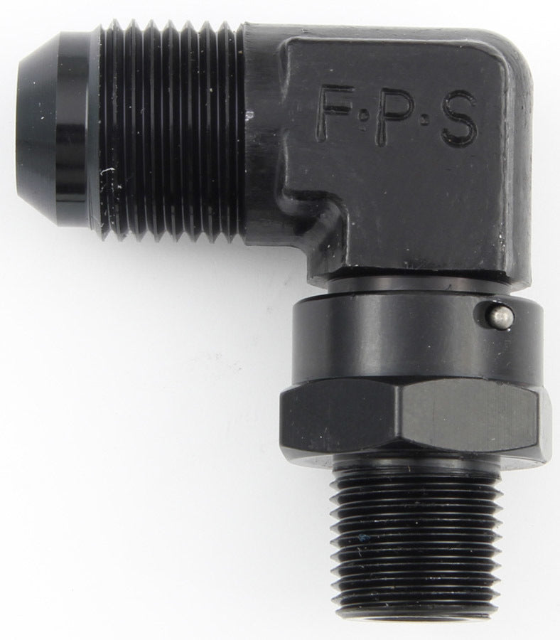 FRAGOLA 499113-BL #12 x 1/2 MPT 90 Deg Swivel Adapter Black