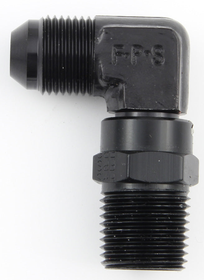 FRAGOLA 499144-BL #4 x 1/4 MPT 90 Deg Swivel Adapter Black