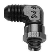 Load image into Gallery viewer, FRAGOLA 499281-BL FRAGOLA 499281-BL 90 Degree Swivel Aluminum Fitting - 8 AN Male to 10 AN Male with O-Ring, Black Anodized