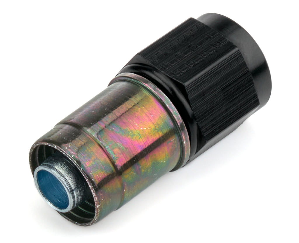 FRAGOLA 5100106 FRAGOLA 5100106 Black Anodized 6AN Straight Crimp Hose Fitting for High-Performance Fluid Connections