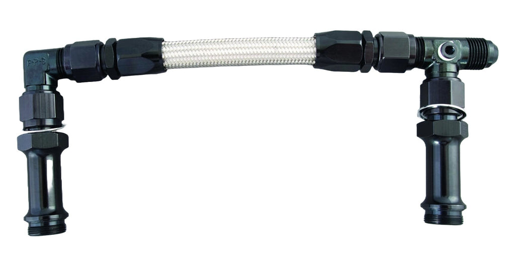 FRAGOLA 920002-BL #6 Fuel Line Kit 7/8-20 Dual Inlet 4150 Black