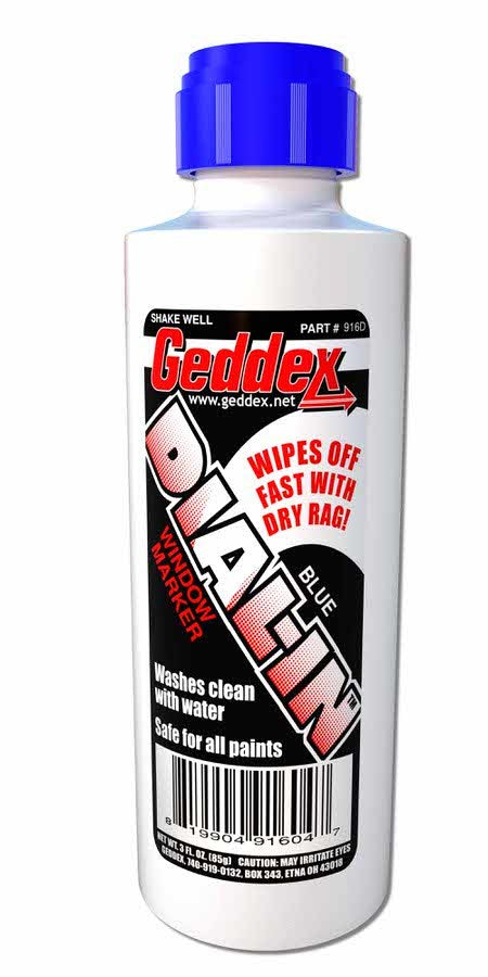 GEDDEX 916D Dial-In Window Marker Blue 3oz Bottle