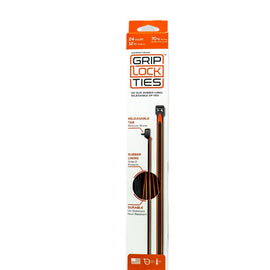 GRIP LOCK TIES G12-BKOG-X24 Grip Lock Ties 12-inch Releasable Black and Orange Nylon Zip Ties – Set of 24