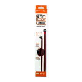 GRIP LOCK TIES G12-BKRD-X24 Grip Lock Ties 12-inch Releasable Red Rubber-Lined Nylon Zip Ties, 24 Pack