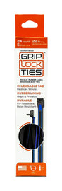 GRIP LOCK TIES G5-BKBU-X24 GRIP LOCK TIES 5-inch Releasable Nylon Zip Ties with Blue Rubber Lined - 24 Pack