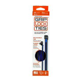 GRIP LOCK TIES G8-BKBU-X24 GRIP LOCK TIES 8-Inch Releasable Zip Ties with Blue Rubber Lining - Set of 24