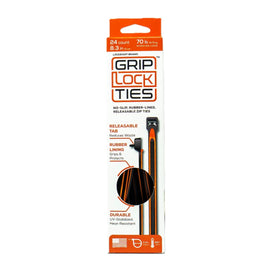 GRIP LOCK TIES G8-BKOG-X24 Grip Lock Ties 8-Inch Releasable Black and Orange Nylon Zip Ties - Set of 24