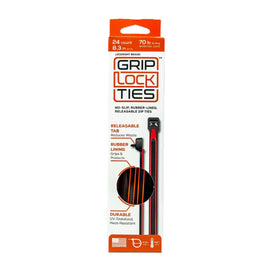 GRIP LOCK TIES G8-BKRD-X24 GRIP LOCK TIES 8-Inch Releasable Zip Ties in Black and Red, 24-Pack