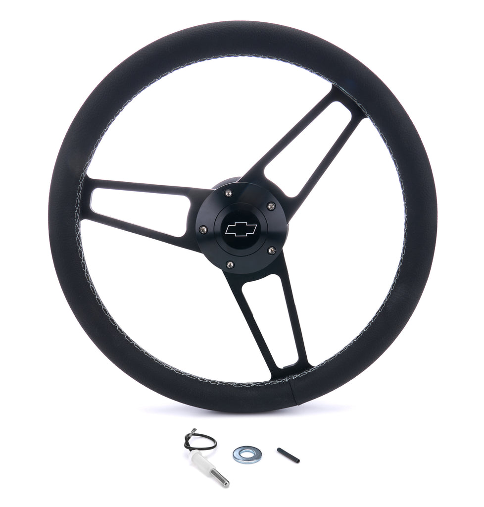 GRANT 1906-1 Billet Classic Series Black Wheel Chevy Logo