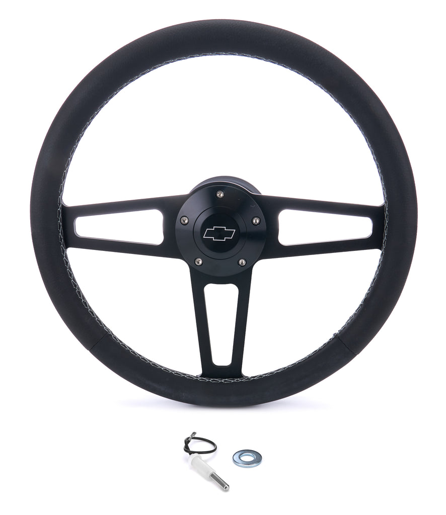 GRANT 1916-2 Billet Classic Series Black Wheel Chevy Logo