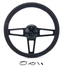 GRANT 1916 T Series Blk Wheel CHEV Logo/Install Kit