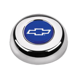 GRANT 5630 Chrome Horn Button Chevy Bowtie Blue/Silver