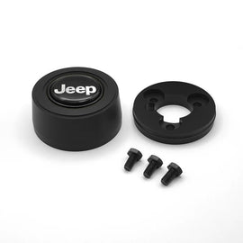 GRANT 5924 Grant Billet Horn Button for Jeep with Hi-Rise Black/Silver Finish - Part #5924