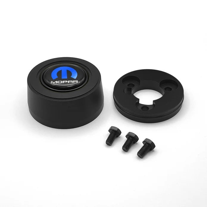 GRANT 5925 GRANT Billet Horn Button for Mopar 5925 - Black Aluminum with Blue and White Mopar Logo