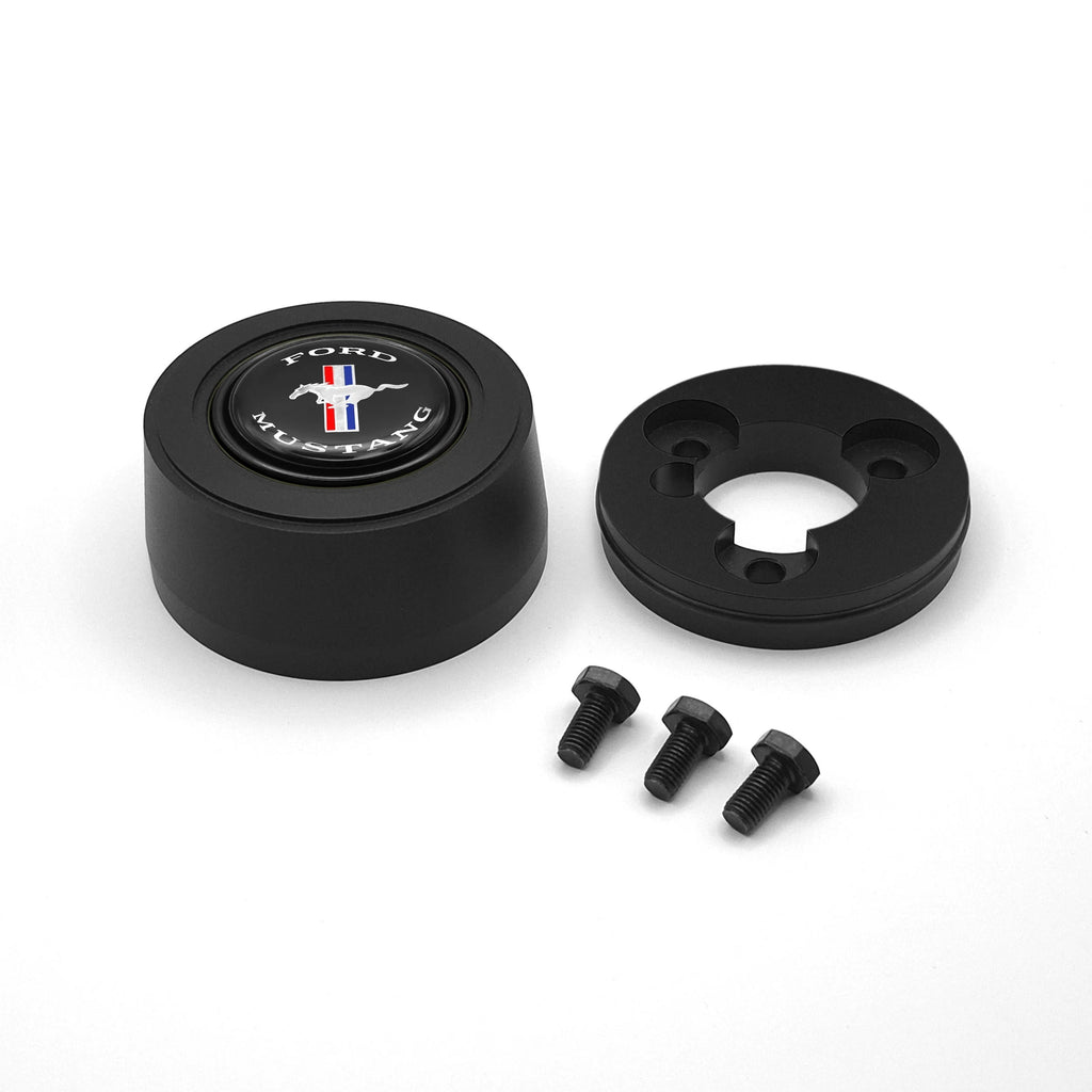 GRANT 5926 Grant Billet Horn Button Mustang with Aluminum Construction and Mustang Logo - Black, Blue, Red, White, Silver Options