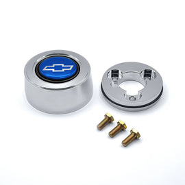 GRANT 5931 Grant Billet Horn Button Chevrolet Hi-Rise Blue Bowtie Aluminum - 3-Bolt Steering Wheel Accessory