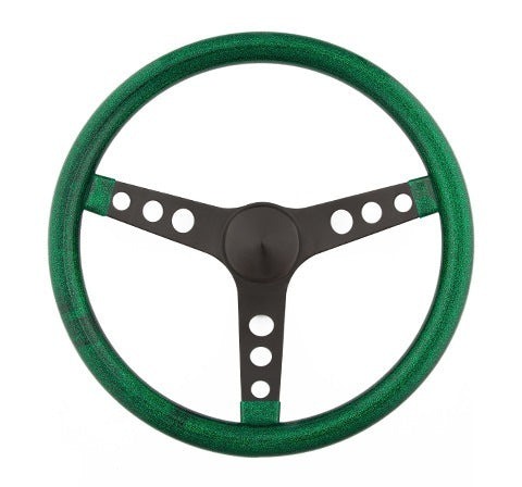 GRANT 8452 Steering Wheel Mtl Flake Green/Spoke Blk 13.5