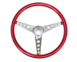 GRANT 8465 Steering Wheel Mtl Flake Red/Spoke Chrm 15