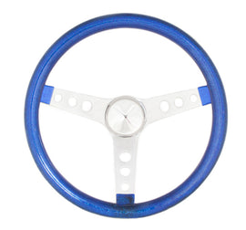 GRANT 8466 Steering Wheel Mtl Flake Blue/Spoke Chrm 15