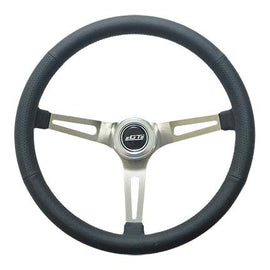 GT PERFORMANCE 36-5445 Steering Wheel Retro Leather Stainless Spokes